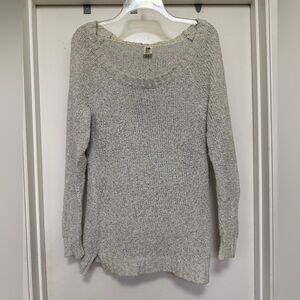 Roxy, long sleeve, knit beach sweater - size L - marbled gray